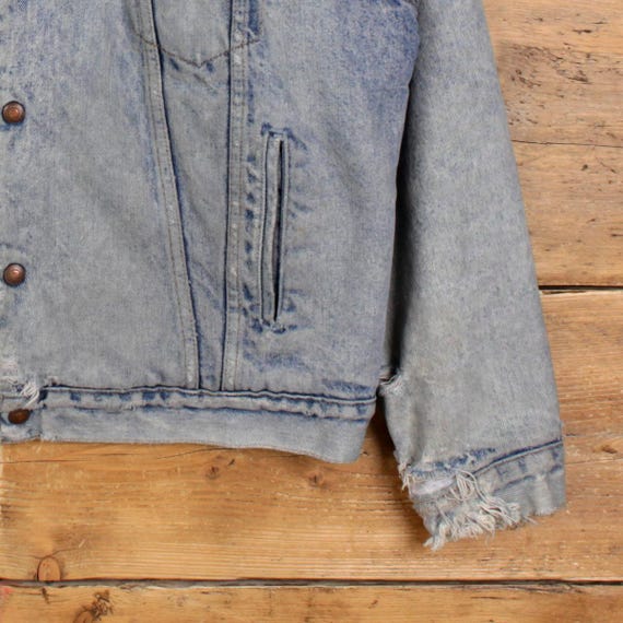 Vintage Levi's Denim Jacket L 80s Trucker Acid Wash Sherpa Lined