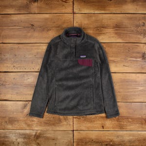 Vintage Patagonia Outdoor Jacket XS Snap T Fleece Grey Womens
