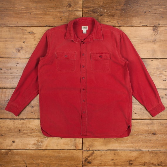 エルエルビーン 80s double pocket L/S shirt L 80s L.L.Bean L/Sネルシャツ エルエルビーン コットンシャツ USA