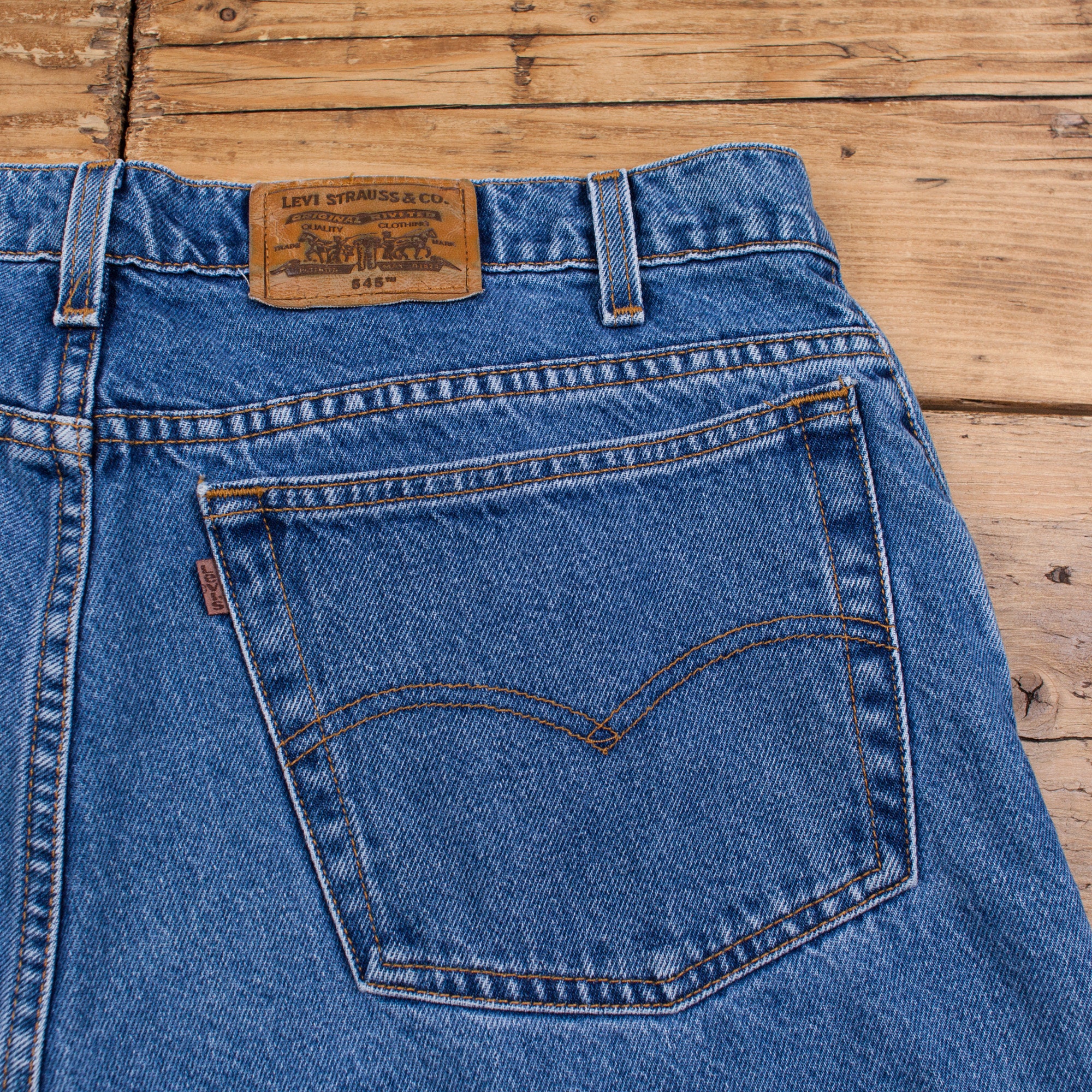 Vintage Levis 545 Jeans 38 X 32 USA Made 90s Dark Wash Straight