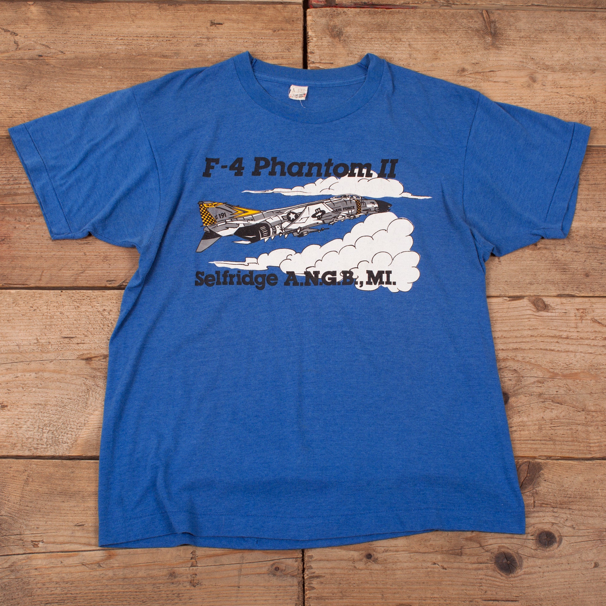 Image of Men's Vintage 80S F-4 Phanton Blue Single Stitch Graphic T-Shirt L 42" R17504