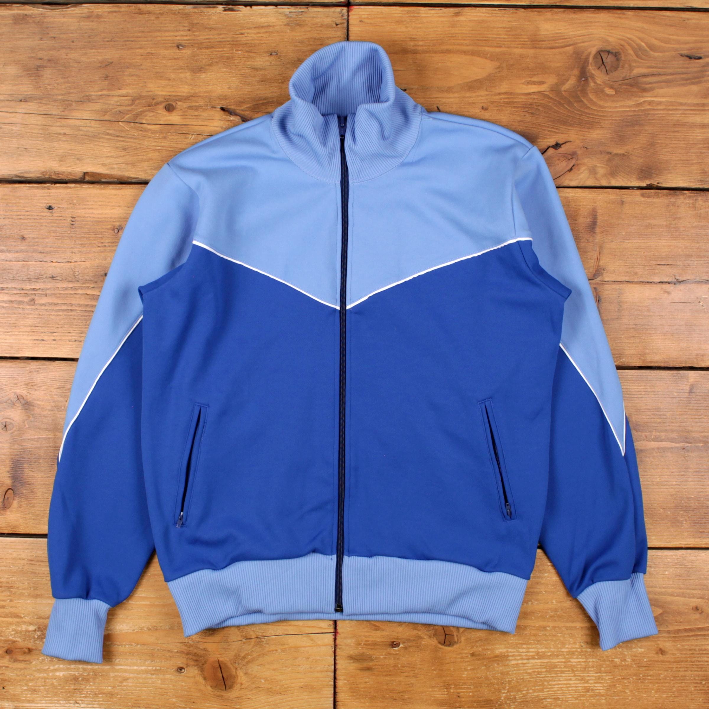 Vintage Jelenk Track Jacket M Mens 80s Blue Polyester Athletic