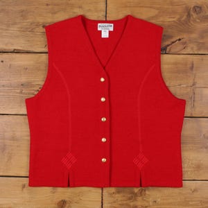 Vintage Pendleton Cardigan XL Vest Womens V-Neck Wool Red image 1