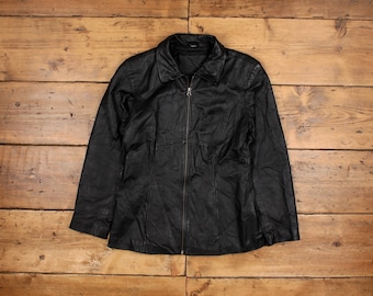 Vintage 80s 90s the New Age Black Leather Jacket M - Etsy