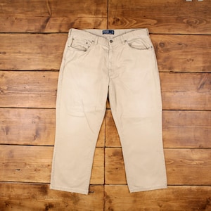 Vintage Polo Ralph Lauren Chino Pants Trousers 38x26 Unisex Straight Beige