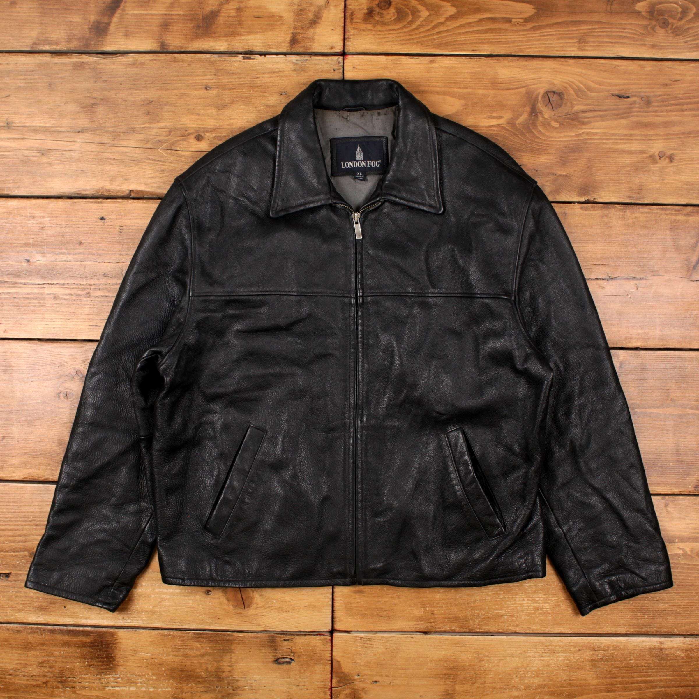 London Fog Mens Leather Jacket - Etsy