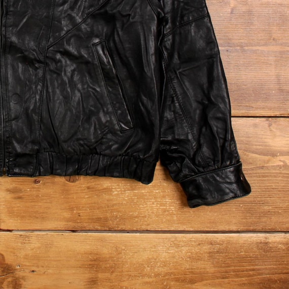 90s vintage MIXED BLUES レザーボンバージャケット 黒 M 9049096c8cf5b0bf667fcfe7d358f0