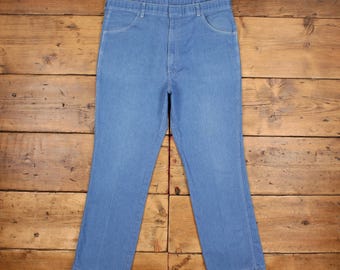 Vintage Jeans Pants Trousers 36x30 80s Denim Western Mens Bootcut Blue