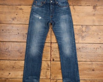 Vintage Levis 501 Jeans 30 x 34 Dark Wash Straight Blue Red Tab Denim