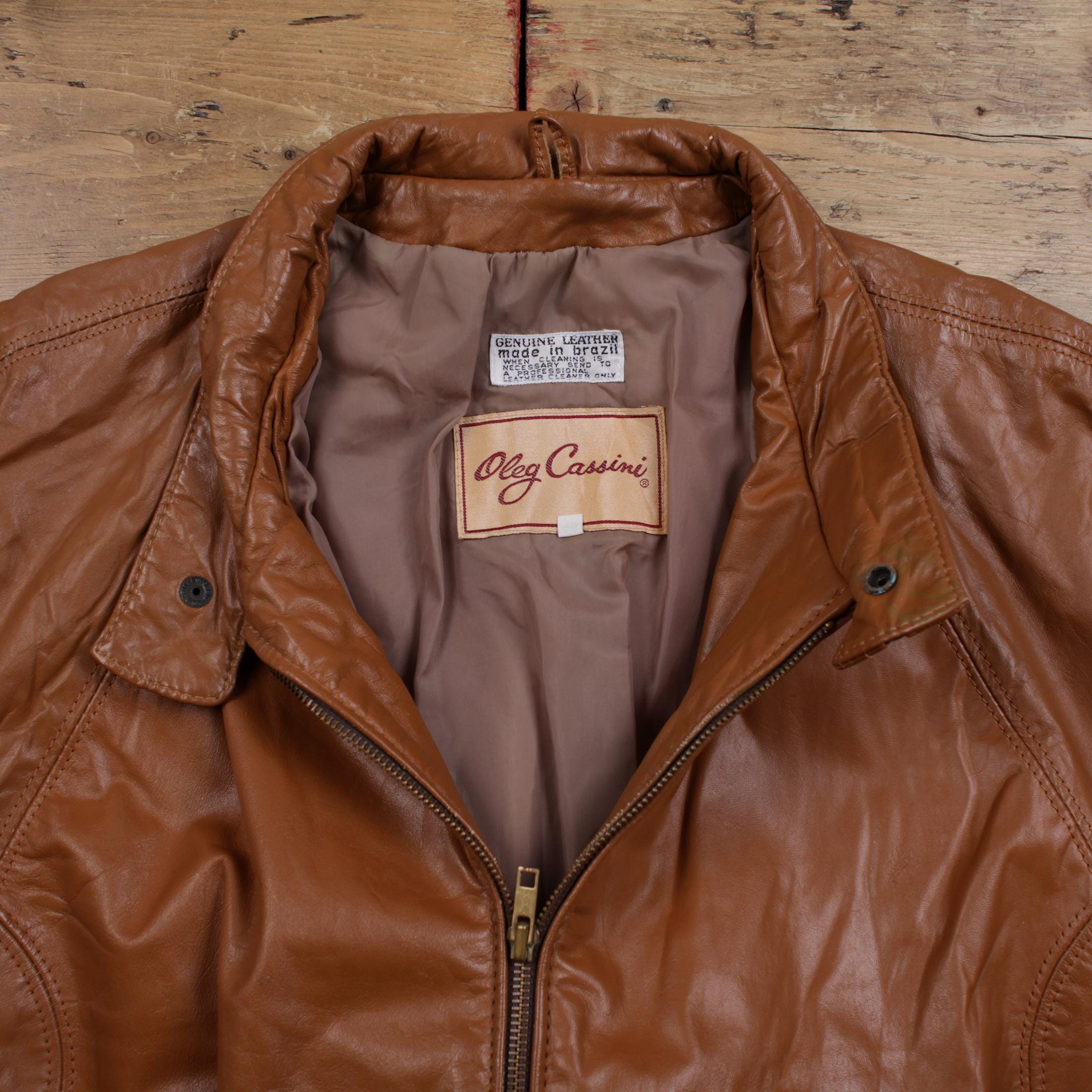 ヴィンテージ オレグ カッシーニ レザー ジャケット XL 80年代