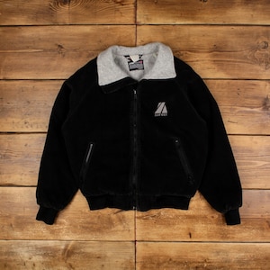 Vintage Sportsmaster Bomberjacke M Cord Cord Schwarz