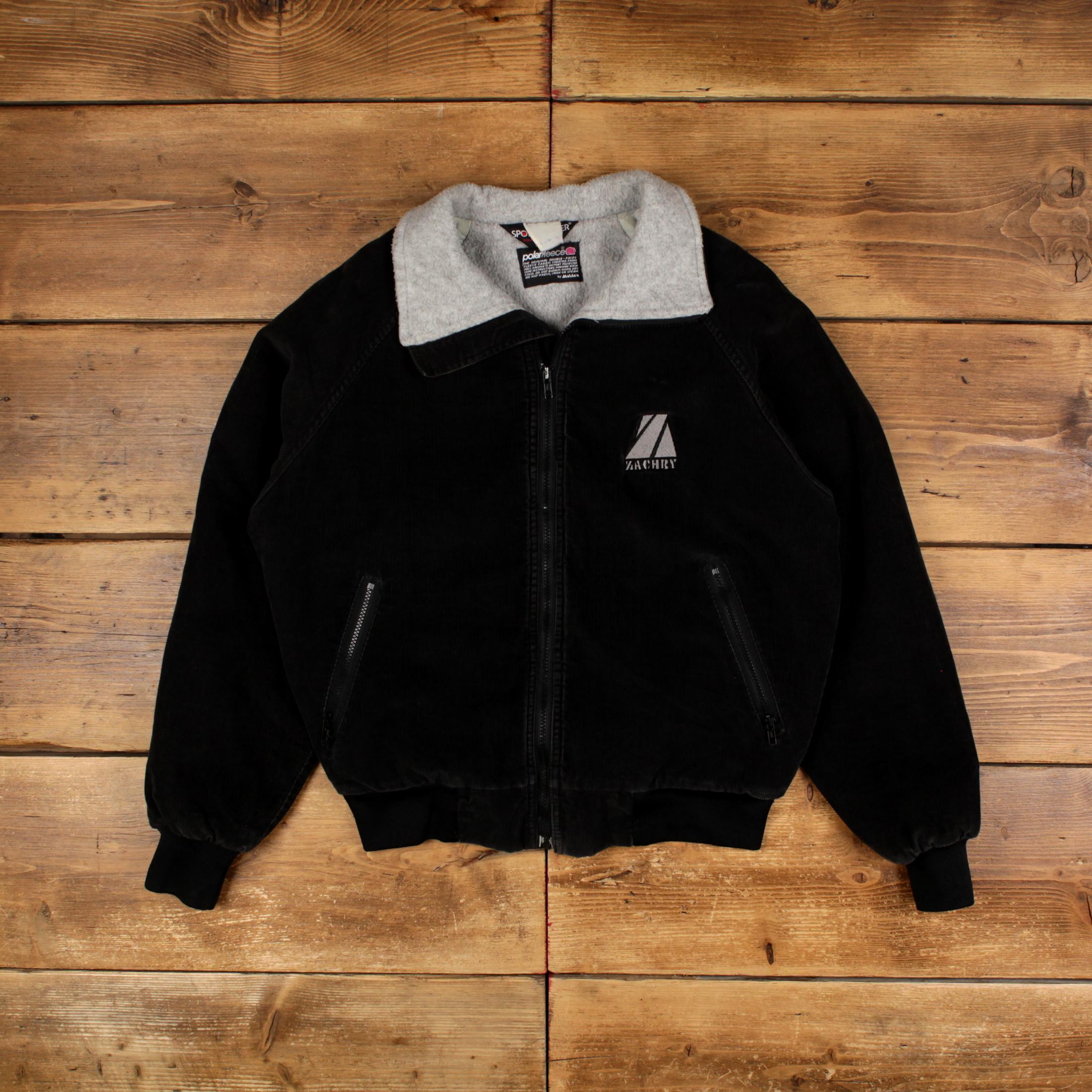 Vintage Sportsmaster Bomber Jacket M Cord Corduroy Black - Etsy