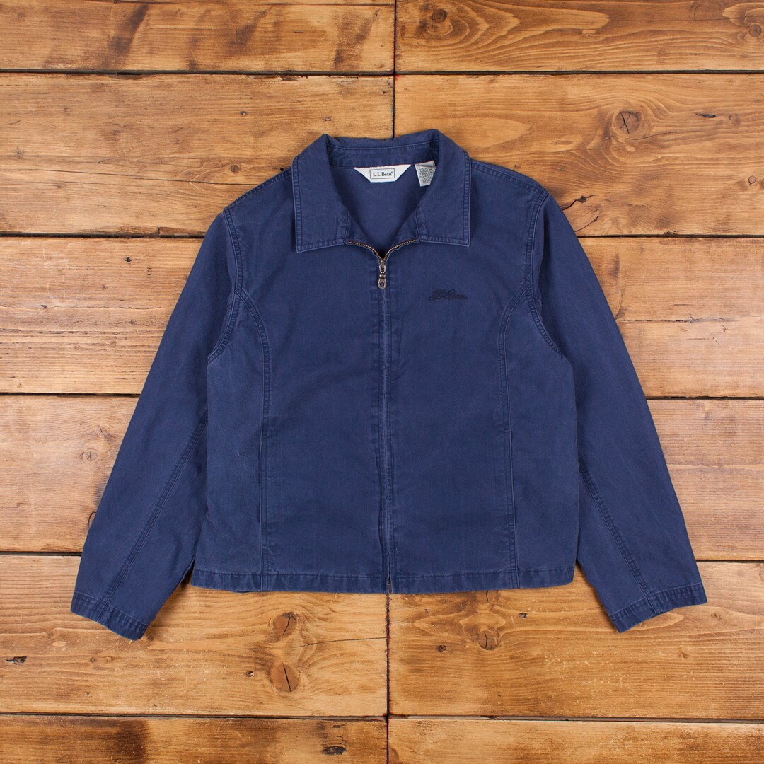 Vintage L.l.bean Bomber Jacket L Overshirt Gorpcore Blue Etsy