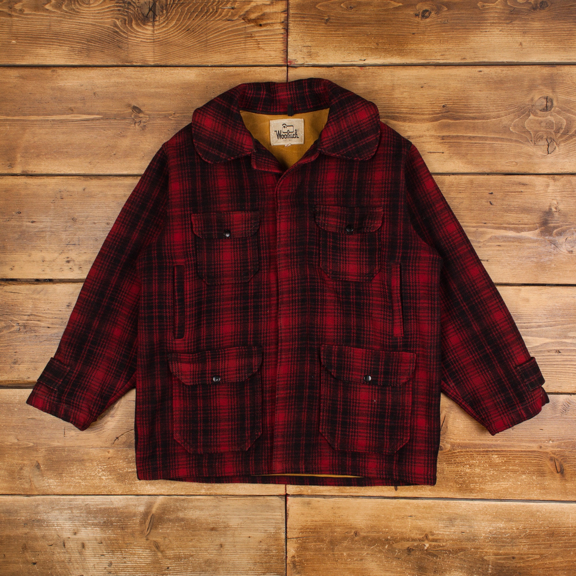 Vintage Woolrich Wool Jacket L 70s Hunting Mackinaw Buffalo