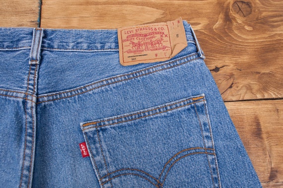 Buy Vintage Levis 501 Jeans 36 X 28 90s Stonewash Blue Raw Hem Online in  India - Etsy