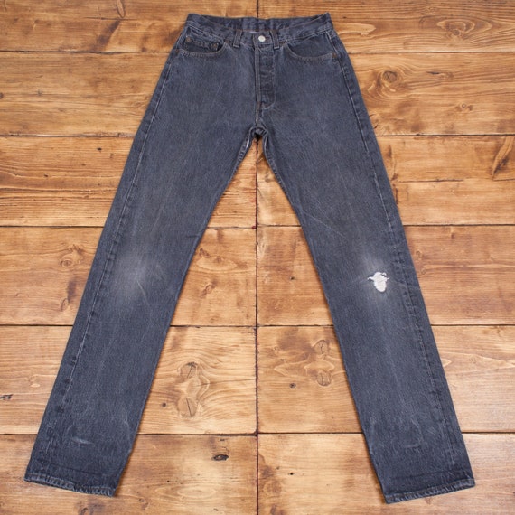 Vintage Levis 501 Jeans 29 X 34 90s Grey Distressed Denim | Etsy Australia