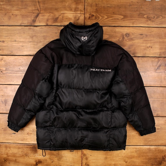 Vintage Phat Farm Puffer Jacket L Hip Hop Black - Etsy