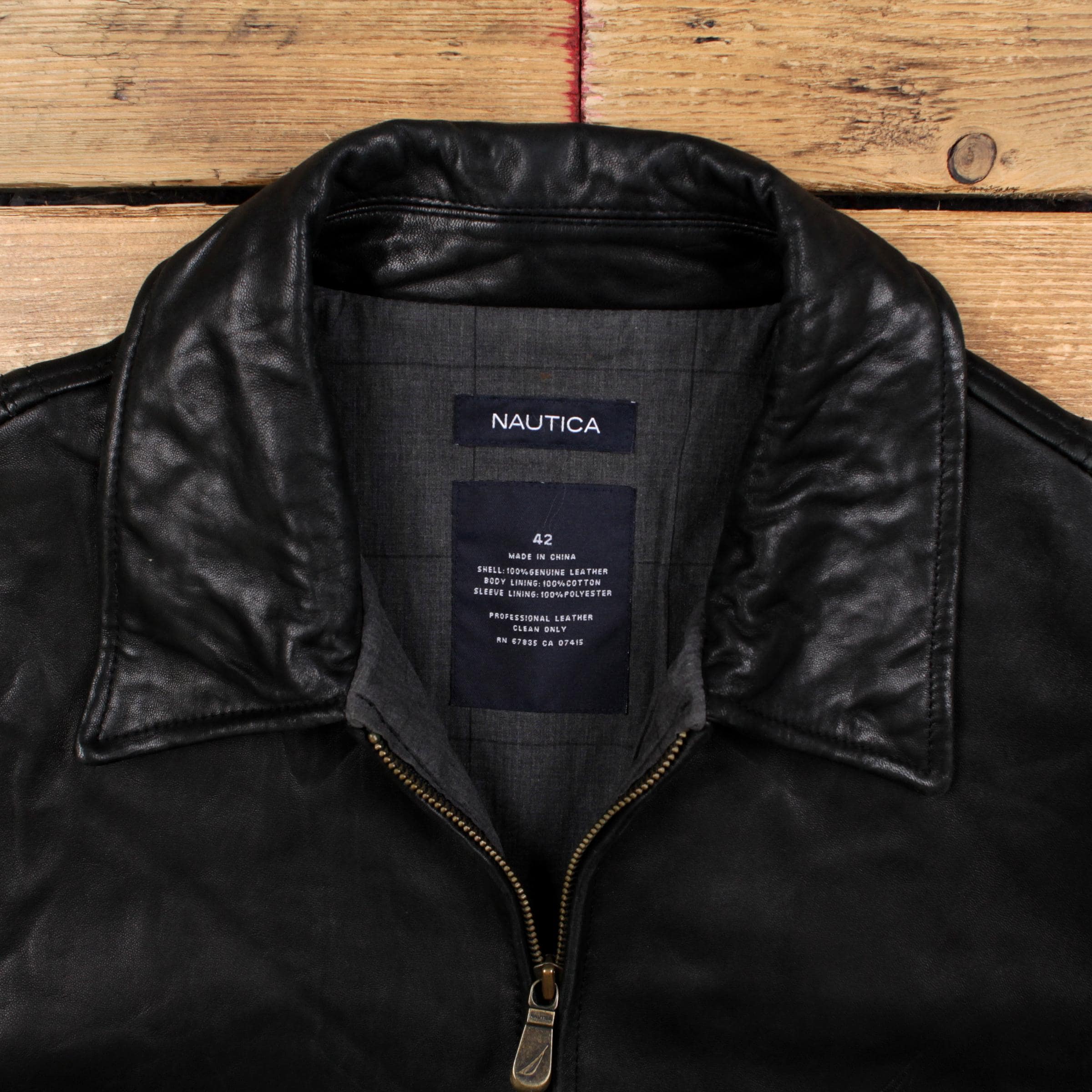 Vintage Nautica Leather Jacket L Car Coat Black - Etsy