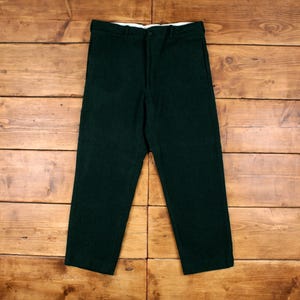 Vintage Johnson Wool Pants Trousers 36x30 USA Made 80s Mens Straight Green