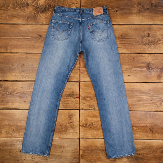 Vintage Levis 501 Jeans 33 X 36 Stonewash Straight Blue Red Tab Denim Etsy
