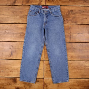 Vintage Levis 550 Jeans 28 x 27 Stonewash Straight Blue Womens Red Tab Denim