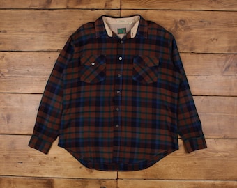 Vintage Sears Check Shirt Snap S 70s Western Wear Roebucks