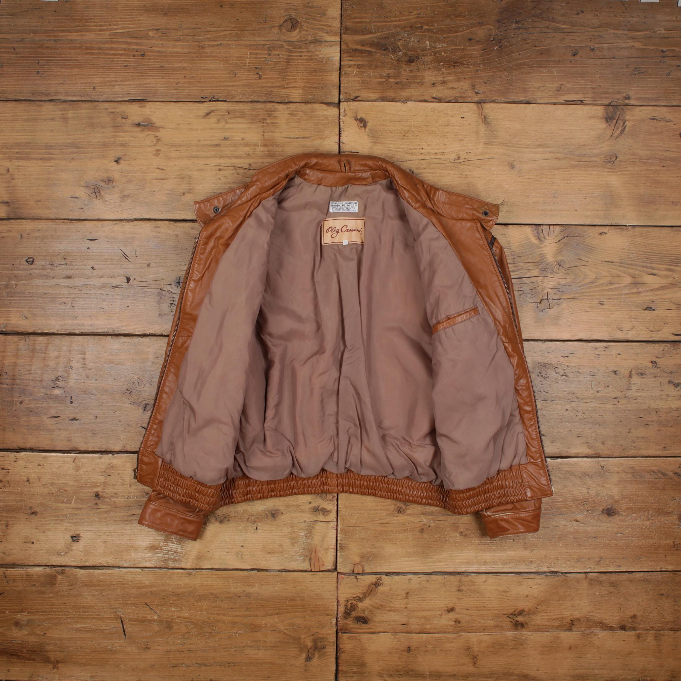 ヴィンテージ オレグ カッシーニ レザー ジャケット XL 80年代
