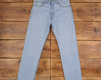 vintage Levis 505 Jeans 30 x 30 années 90 délavé à la pierre Straight Blue Red Tab Denim