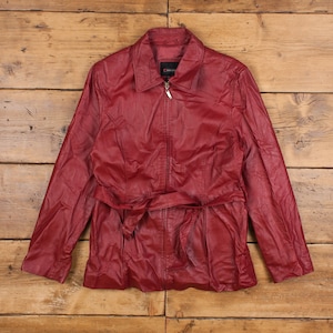 Veste en cuir Ciro Citterio L 90s rouge femme vintage