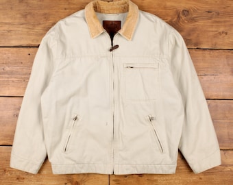 Chaqueta de trabajo vintage Roundtree & Yorke Chore Barn Beige L