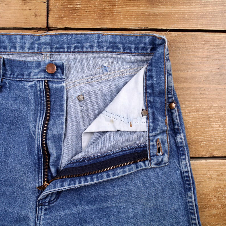 Vintage Wrangler Jeans Hose Hose 34x33 USA Made 90er Jahre Unisex Gerade Blau Bild 3