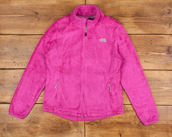 Pink fuzzy best sale north face jacket