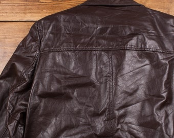 Vintage Cooper Leather Jacket L 70s USA Made Brown Button - Etsy Vintage Cooper Leather Jacket L 70s USA Made Brown Button - Etsy