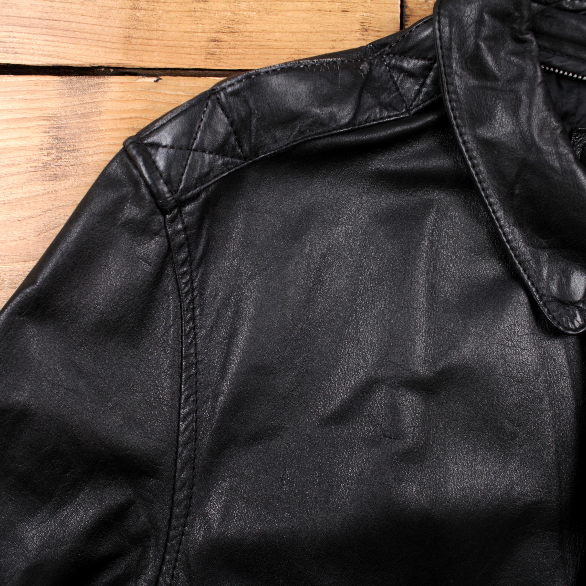 Vintage U2 Wear Me Out Leather Jacket XL 90s Flight A-2 Black
