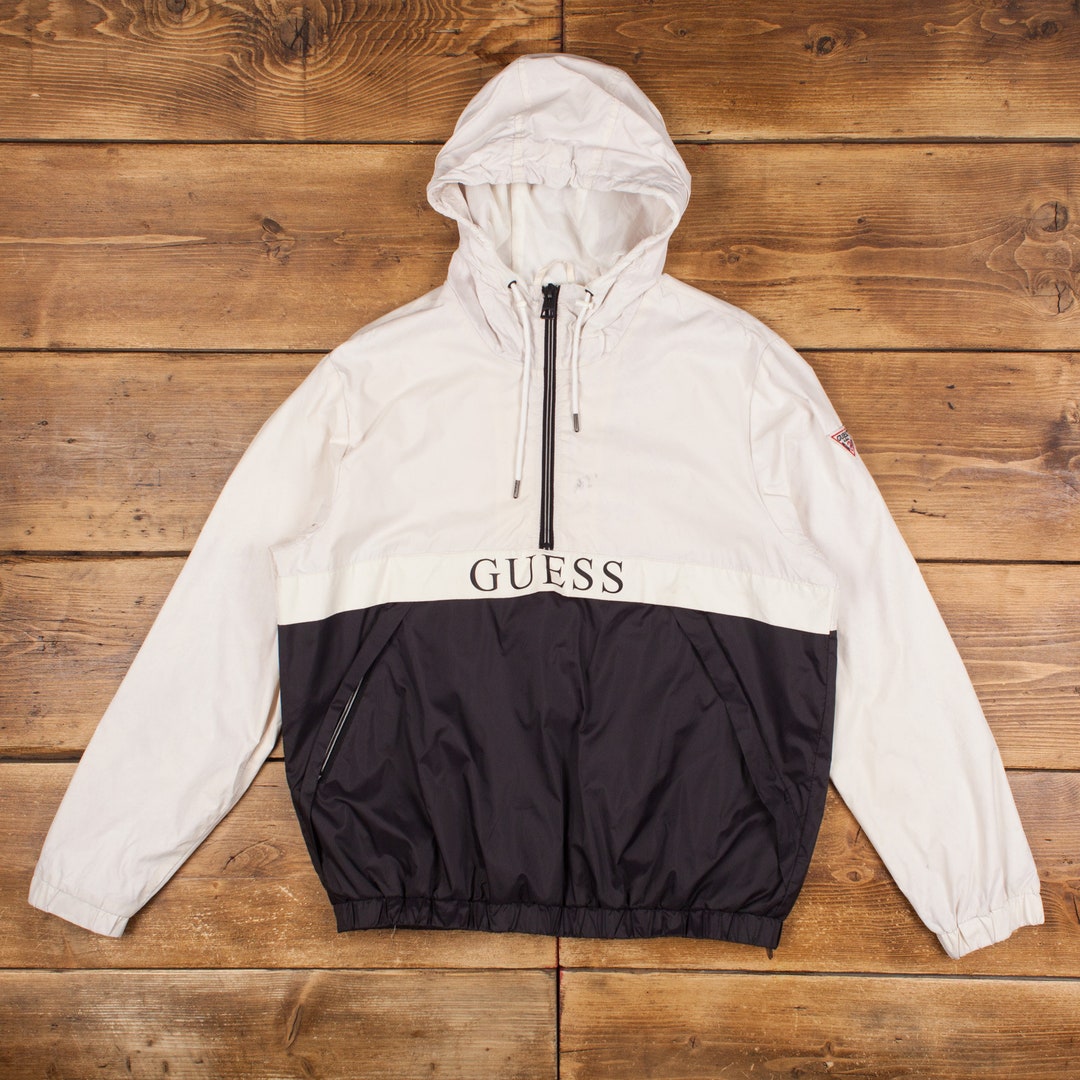 Vintage Guess Windbreaker Jacket L 1/4 Zip Pullover Smock Vintage Guess Windbreaker Jacket L 1/4 Zip Pullover Smock