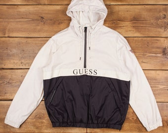 Vintage Guess Windbreaker Jacket L 1/4 Zip Pullover Smock Vintage Guess Windbreaker Jacket L 1/4 Zip Pullover Smock