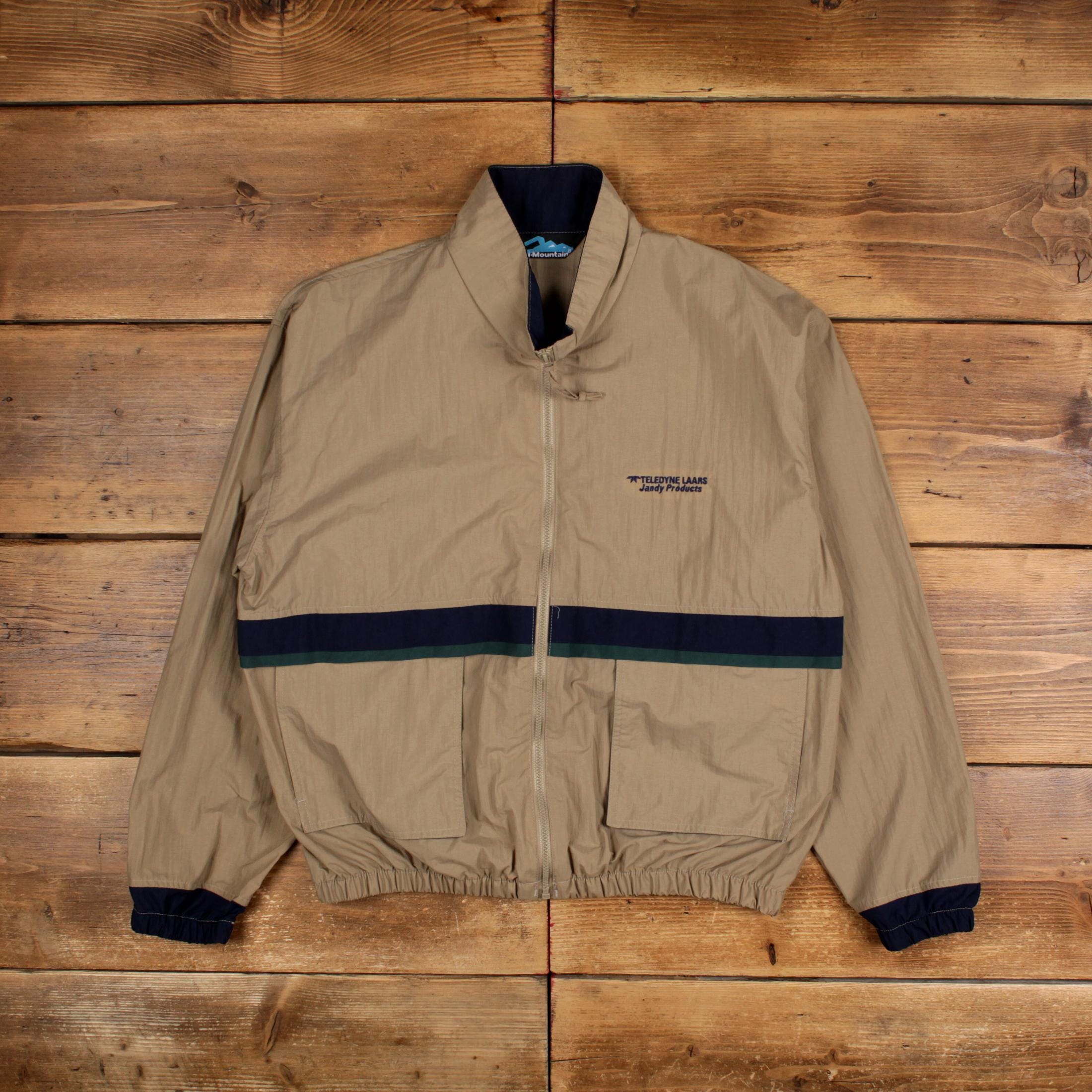 Vintage Tri Mountain Windbreaker Jacket L Bomber Beige - Etsy Vintage Tri Mountain Windbreaker Jacket L Bomber Beige - Etsy