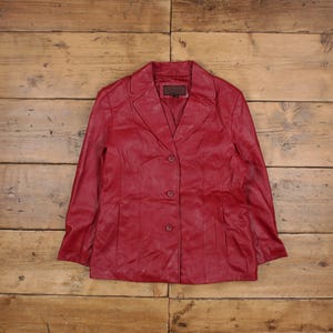 Veste en cuir Siena vintage M 90s rouge pour femme