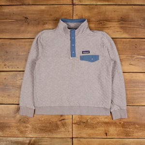 Vintage Patagonia Outdoor Jacket M Snap T Fleece Grey Womens