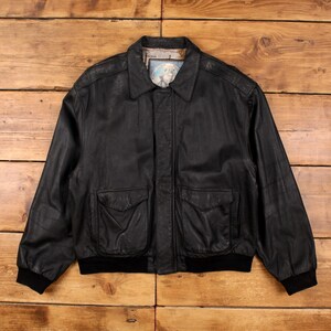Vintage Durkee's Express Leather Jacket XL Bomber Black - Etsy
