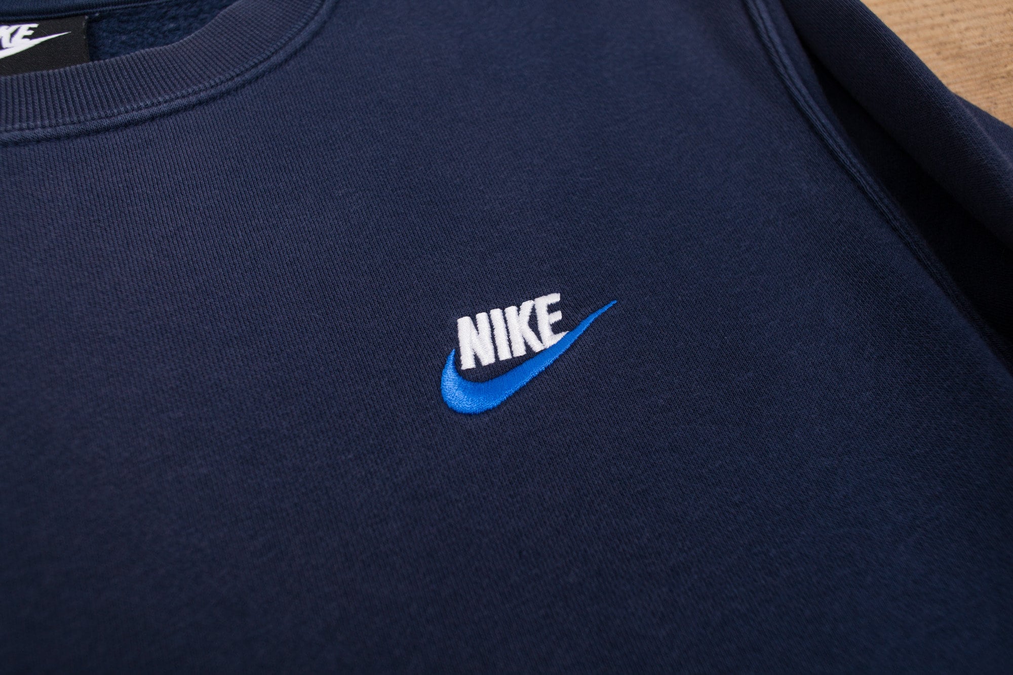 Mens Nike Navy Blue Round Neck Swoosh Logo Sweatshirt Jumper | Etsy
