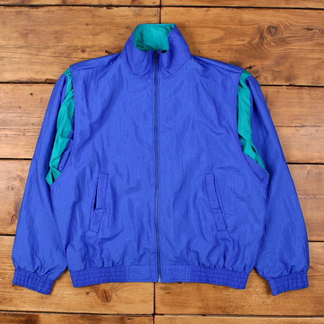 Vintage CSE Girard Windbreaker Jacket L 90s USA Made Blue - Etsy