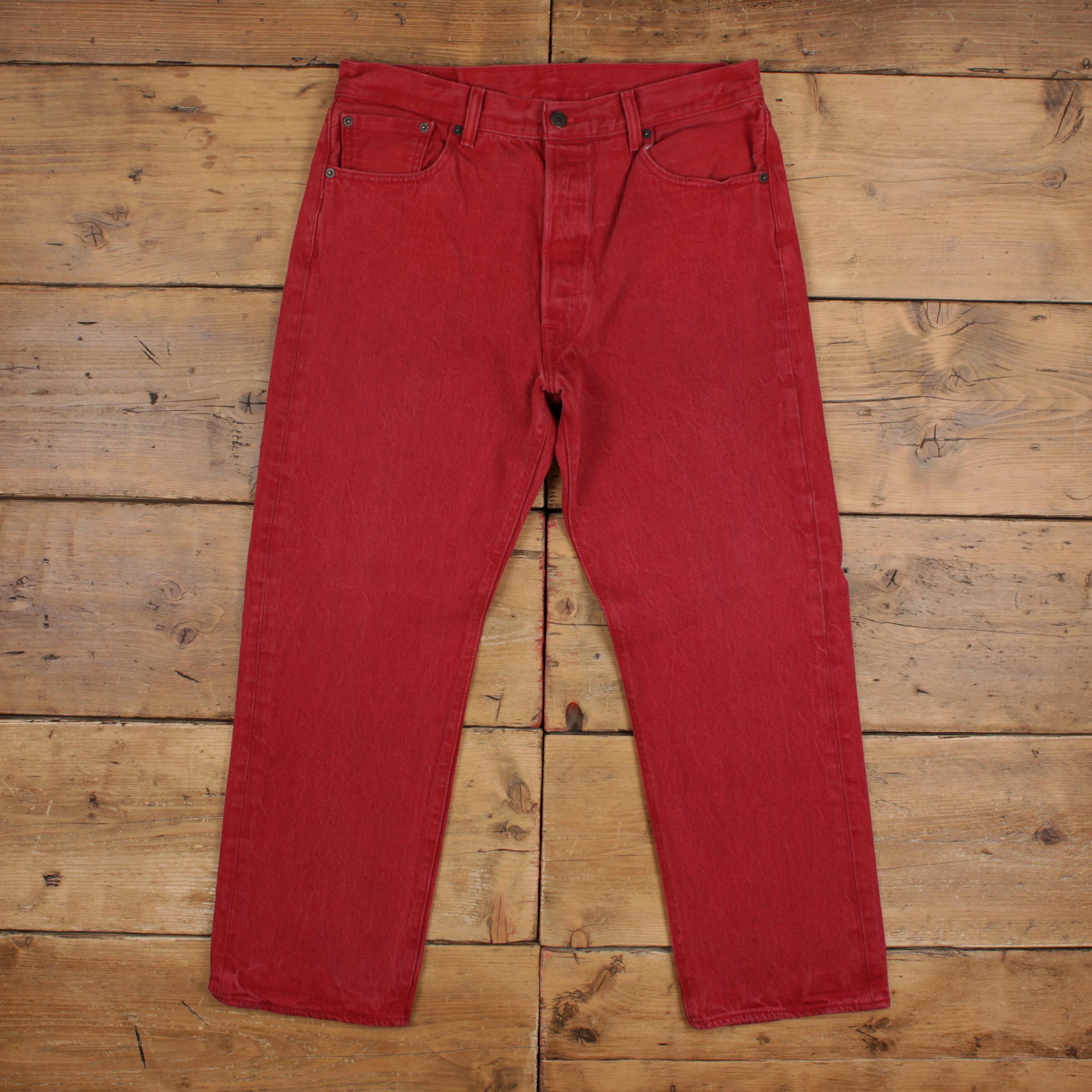 Vintage Levis 501 XX Jeans 34 X 27 Dark Wash Straight Red Red Tab