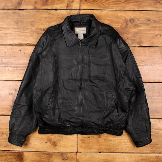 ジャケット・アウター Vintage Leather Jacket Italy BALL BASIC Vintage Basic Editions Leather Jacket L Bomber Black - Etsy Israel