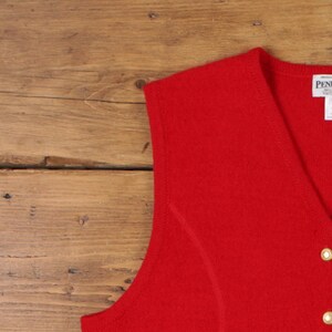 Vintage Pendleton Cardigan XL Vest Womens V-Neck Wool Red image 5