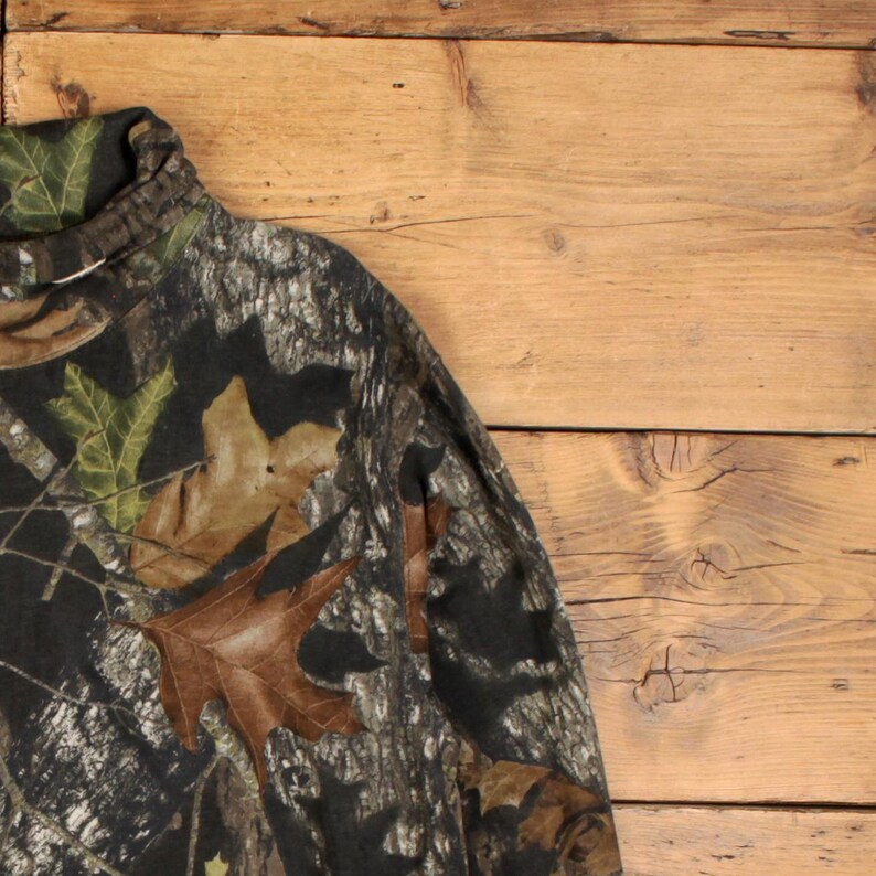 Mossy Oak Real Tree T-shirt XL heren groen camouflage hoge hals jachtcamouflage afbeelding 5
