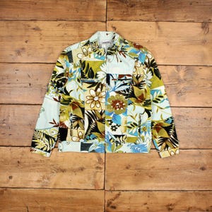 Vintage Chico&#39;s Y2K Jacket M Zip Up Floral Blue Womens