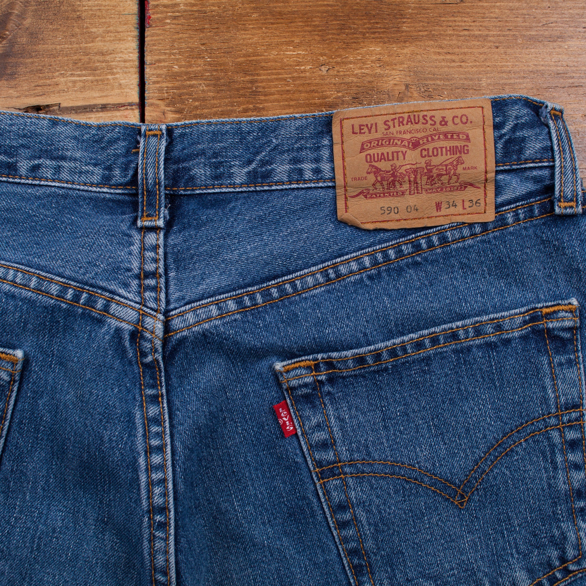 Vintage Levis 590 Jeans 34 X 33 Straight Leg Red Tab Faded Mid - Etsy  Denmark