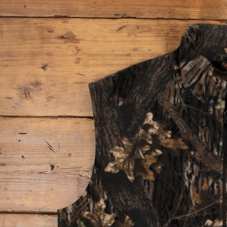 Chaleco polar Browning 2XL para hombre, color marrón, camuflaje Real Tree, chaqueta de caza con cremallera. imagen 4