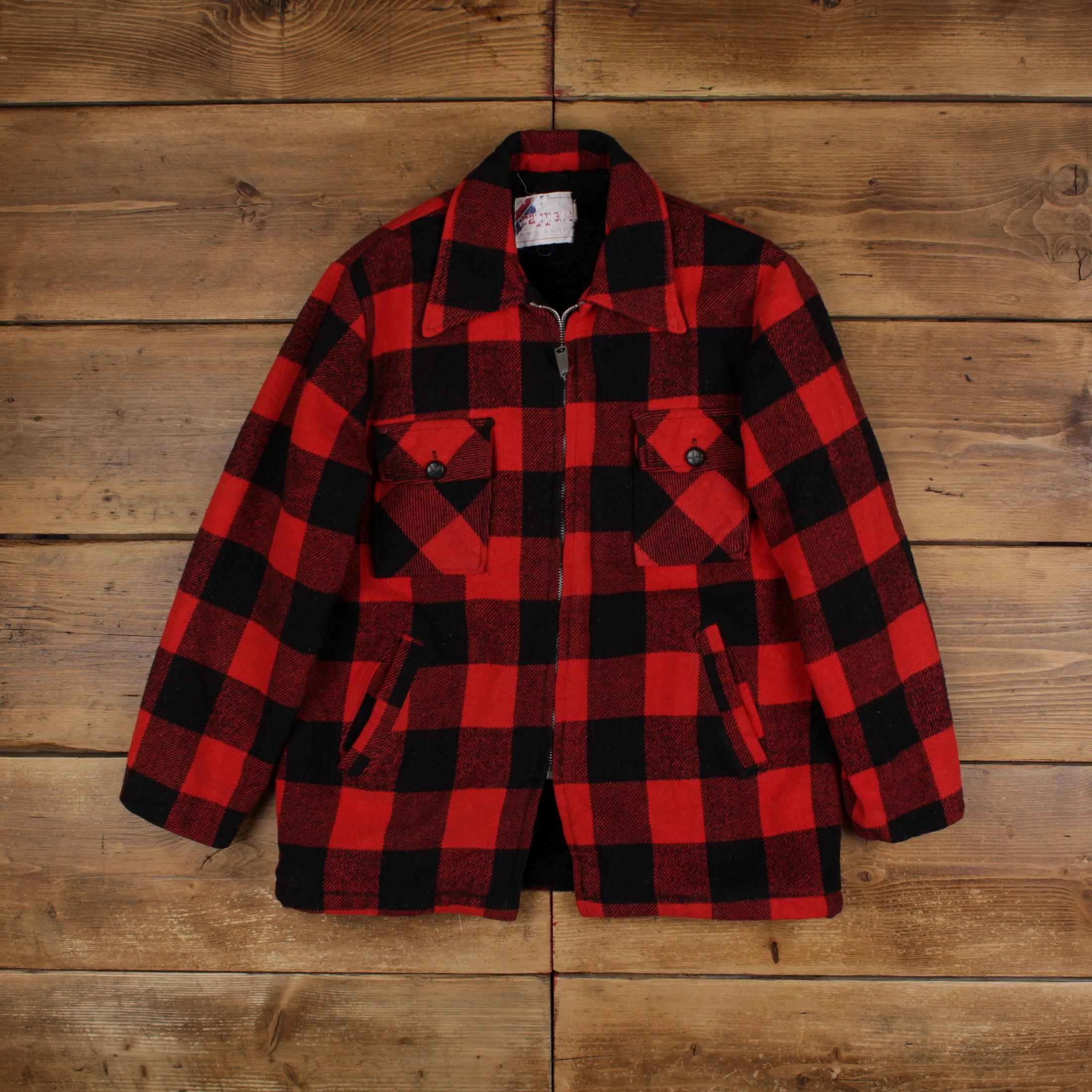 Vintage Rappers Wool Jacket M 90s Lumberjack Sherpa Lined